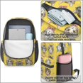thumbnail image 4 of Cat Head and Bowtie Yellow Pattern 17" Waterproof Oxford School Backpacks for Teens, S-Shape Padded Straps, for School, Travel, Hiking, Camping, 4 of 5
