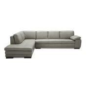 J&M Furniture 625 Italian Leather Sectional Grey in Left Hand Facing