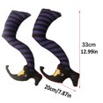 thumbnail image 2 of Halloween Witch Drop Garden Decoration, Purple and Black Striped Witch Legs for Potted Plants, Outdoor Yard Art and Seasonal Garden Ornaments, 1Pack Purple, 2 of 4