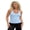 Sky Blue, variant on Women's Summer Halter Neck Tops Button Front Decor Sleeveless Tank Backless Slim Fit Summer Blouse