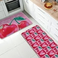 thumbnail image 2 of Valentines Day Cherry Kitchen Rugs Set of 2, I Cherry-ish You Pink Love Hearts Plaid Kitchen Mats Decor, Anniversary Wedding Floor Door Mat Home Decorations - 17x29 and 17x47 Inch, 2 of 6