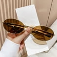 thumbnail image 2 of Retro Oval Sunglasses for Women Men - Classic 90s Vintage Trendy Shades with UV400 Protection, Gold Metal Frame, 2 of 6