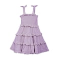 thumbnail image 3 of Planet Gold Toddler & Girls Summer Sleeveless Tiered Dress with Tie Straps, Sizes 12M-18, 3 of 5