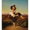 thumbnail image 2 of Reinhard Sebastian Zimmermann 20x22 Gold Ornate Framed and Double Matted Museum Art Print Titled - Boy Seated in the Campagna, 2 of 4