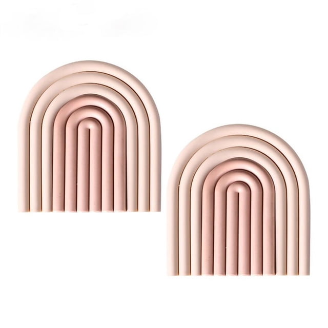 Juego de 2 posavasos de silicona grandes de 6 pulgadas, posavasos para bebidas, posavasos para bebidas, vida Beige