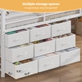 thumbnail image 4 of Afuhokles Twin Size Loft Bed with 9 Fabric Drawers and 2 Shelves, Wood Loft Bed Frame with Wooden Slats, Modern Low Loft Bed, No Box Spring Needed, White, 4 of 8