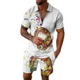 thumbnail image 5 of Ensemble POLO à Manches Courtes et Shorts d'Été pour Hommes, Mode Imprimée, Chandail à Col Rabattu, Shorts Décontractés, T-Shirt Hawaïen de Plage, 5 of 5