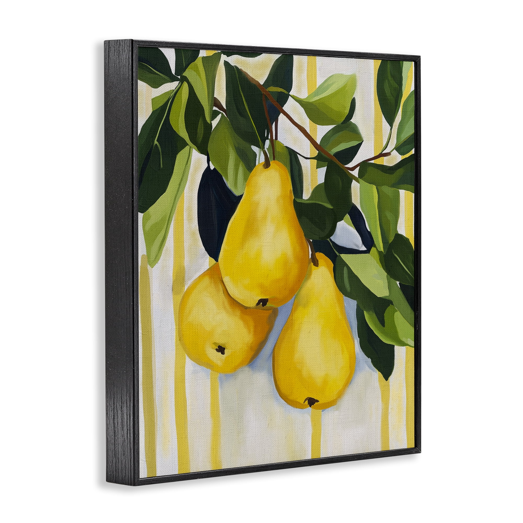 Stupell Industries Pears on Lush Branch Black Framed Giclee Art, design by Yen