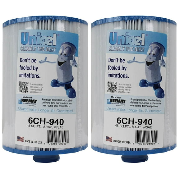 Unicel 6CH-940 Replacement 45 SqFt Spa Filter Cartridge,225 Pleats (2 Pack)
