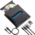 thumbnail image 4 of External CD DVD Drive Pro - Portable Typ C CD/DVD+/-RW Drive with SD Card Reader, CD ROM Burner ,Wide Compatibility, 4 of 6