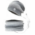 thumbnail image 6 of ICHUANYI Heated Beanie Hat and Neck Warmer Set Warm Scarf Knit Hat USB Heated Hat Scarf Set for Skiing Cycling, 6 of 7