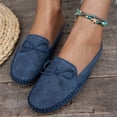 thumbnail image 4 of Bow Backless Loafer Mules for Women Soft Comfortable Dressy Slide on Shoes Women Lightweight Leather Closed Toe Mule Flats, 43, 4 of 9