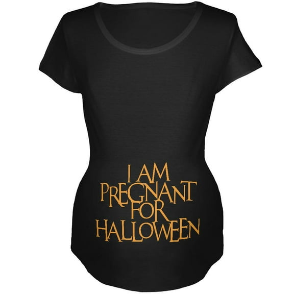 Pregnant for Halloween Black Maternity Soft T-Shirt - 2X-Large