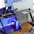 thumbnail image 7 of CL.HPAHKL 39.4 Inch Gaming Table, Ergonomic PC Gaming Desk with Headphone Hook Z-Shaped Gaming Computer Desk with Adjustable Leveling Foot Spacious Desktop for Gamer Room, Workstation, Bedroom, Blue, 7 of 7