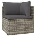 thumbnail image 3 of vidaXL 10 Piece Garden Lounge Set with Cushions Grey Poly Rattan, 3 of 5