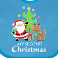thumbnail image 4 of Inktastic My 2nd Christmas with Santa Reindeer and Tree Boys or Girls Baby Bib, 4 of 4