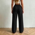 thumbnail image 7 of Ashirexll Wide Leg Sweatpants Women Drawstring Solid Elastic Sport Front Pleated Straight Sweatpants Casual Long Pants for Fall Winter Daily, 7 of 7