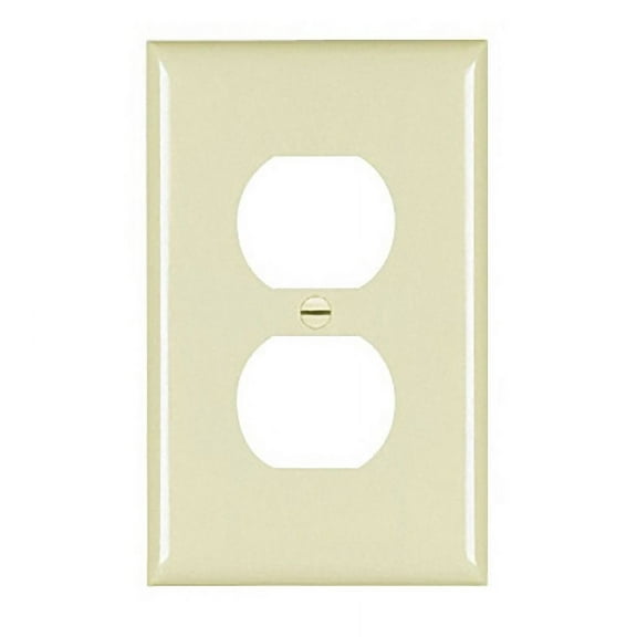 Pass & Seymour Legrand TPJ8-I 1-Gang  Duplex Receptacle Wall Plate, Jumbo Size Outlet, Cover, Unbreakable Nylon, Ivory