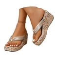 thumbnail image 1 of Transparent Glitter Slide Slippers Pu Material Platform Sole Square Toe Non Slip Comfortable Sandals for Indoor Outdoor, 1 of 8