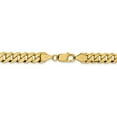 thumbnail image 4 of Real 14kt Yellow Gold 8.5mm Flat Beveled Curb Chain; 24 inch; Lobster Clasp; for Adults and Teens; for Women and Men, 4 of 5