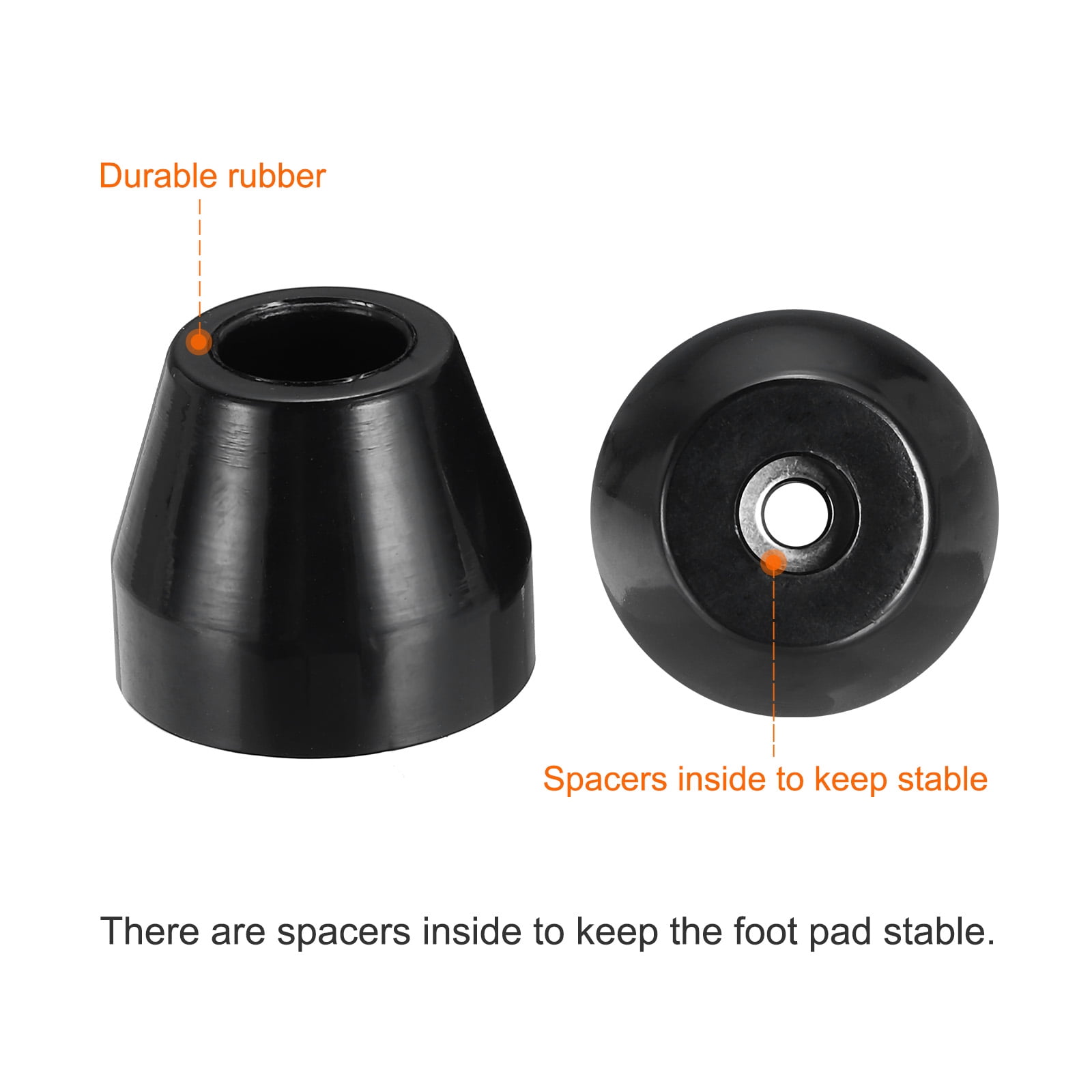 Unique Bargains Cutting Board Feet Round Rubber Bumpers Pads with Screws 0.27"x0.98" 4Pcs