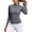Grey, variant on Workout Tops for Women Long Sleeve Slim Fitted Quarter Zip Neck Breathable Athletic Running Yoga Shirt with Thumb Hole