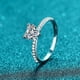 thumbnail image 5 of Anillo de compromiso con moissanita en forma de corazón de plata de ley 925 chapado en oro para mujer, 5 of 6