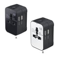 thumbnail image 4 of Travel Adapter ABS Plastic Universal Charger Dual USB Travel Adapter Portable Dual USB Travel Converter, Black, 4 of 9
