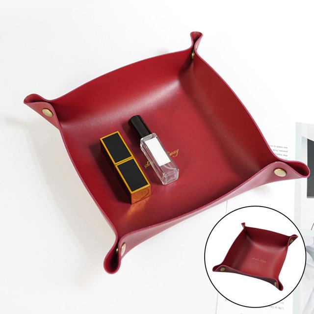 Chic plegable Vanity almacenamiento bandeja caja creativo vestidor joyería ornamentada Perfume llaves monedas organizador decoración de oficina - Vino rojo Vino Tinto S Macarena organizador de escritorio