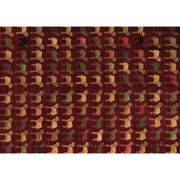 Ahgly Company Indoor Rectangle Abstract Brown Modern Area Rugs, 2' x 3'