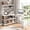 White, variant on Fnova 55" L-Shaped Office Desk with Hutch, Reversible Computer Corner Desk with Wireless Charging and Shelves for Home Office, Brown