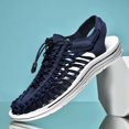 thumbnail image 3 of Sandalias de gladiador para hombre, zapatos de verano tejidos hechos a mano de alta calidad para hombre, sandalias de playa informales sin cordones para exteriores, zapatillas planas, 3 of 5