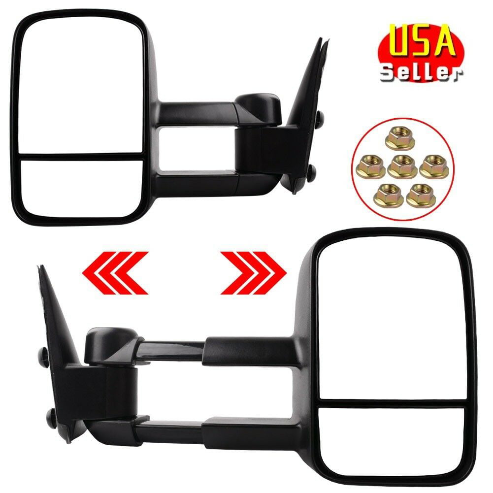 ANPART Towing Mirrors Fit for 2003-2006 Chevy Silverado GMC Sierra Pickup all models Tow Mirrors With A Pair LH and RH Side Power Regulation with Heating Turn Signal Lamp Clearance Puddle Light