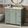 thumbnail image 4 of Harper & Bright Designs 36" Bathroom Cabinet Vanity with Sink Combo, Bathroom Storage Cabinet with Drawer and Doors, Green, 4 of 14