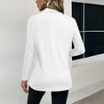 thumbnail image 4 of Women's Fashion Athleisure Solid-Color Long-Sleeve Stand-Collar Polo Shirt Top, Comfortable & Skin-Friendly & Breathable, Gifts for Women, 4 of 5