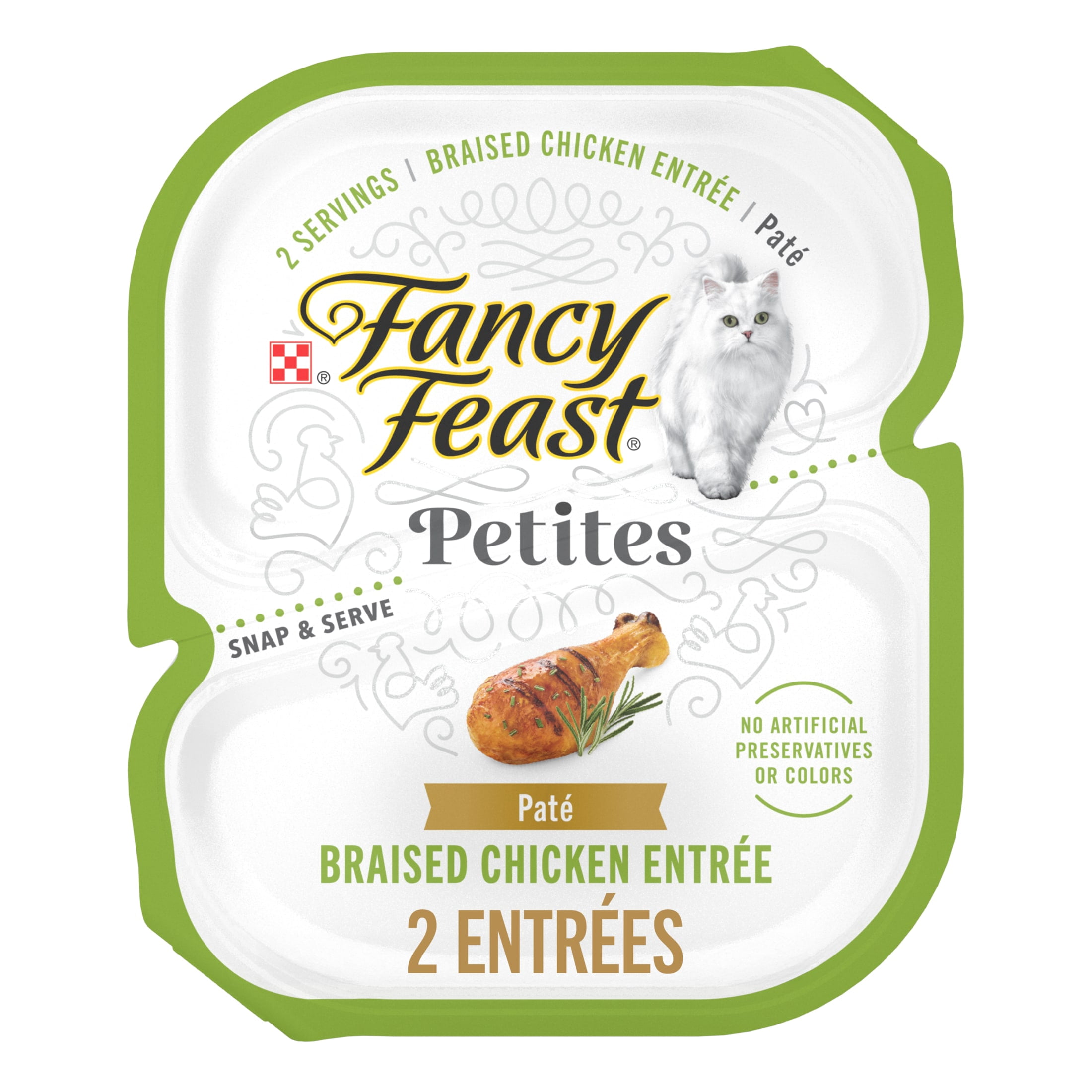 (6 pack) Purina Fancy Feast Petites Braised Chicken Entrée Gourmet Wet Cat Food Pate