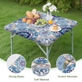 thumbnail image 4 of Colorful Bohemian Print Elastic Tablecloth with Fitted Hem for 34x34 Inch Tables Party Decor and Everyday Use, 4 of 6