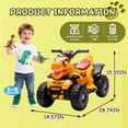 thumbnail image 3 of Track Seven 12V Electric Ride-On ATV, Dinosaur Four Wheeler Electric Car with Bluetooth, LED Lights, Music, Electric Quad Ride-On Toy Car for Toddlers Boys Girls Age 2+, Yellow, 3 of 7