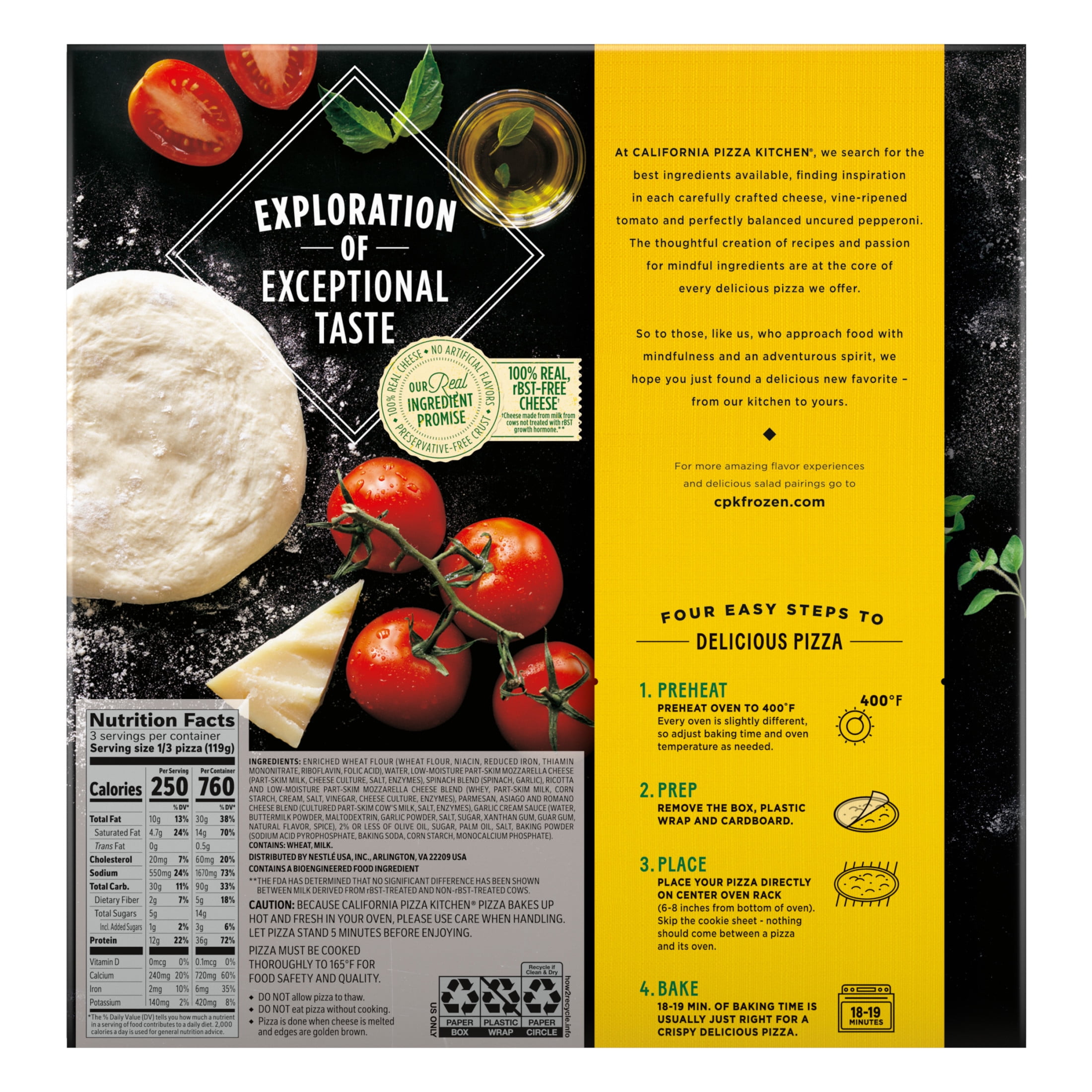 California Pizza Kitchen Cheese Pizza Frozen Food with Crispy Thin Crust, 12.6 oz