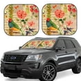 thumbnail image 6 of Kdxio Vintage Bird Print 2-Piece Sun Shade Front Windshield - Foldable Car Front Window Sunshades For Most Sedans Suv Truck, 6 of 6