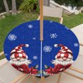thumbnail image 6 of Round Outdoor Tablecloth with Umbrella Hole and Zipper, Blue Gnomes Christmas Fitted Table Cover with Elastic Edge for 36-44 Inch, Snowflake Xmas Poinsettia Waterproof Patio Tablecoths for Picnic, 6 of 9