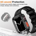 thumbnail image 4 of MSHUN Rugged Case Compatible with Apple Watch Case Series 8/7 41mm/45mm Series 6/SE/5/4 40mm/44mm, Soft TPU Waterproof Shockproof Bumper Drop Proof Protective Cover Compatible with iWatch Series, 4 of 7