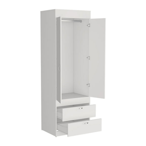 Newboti Furniture Armoire Tarento,Two Drawers, White Finish 39475