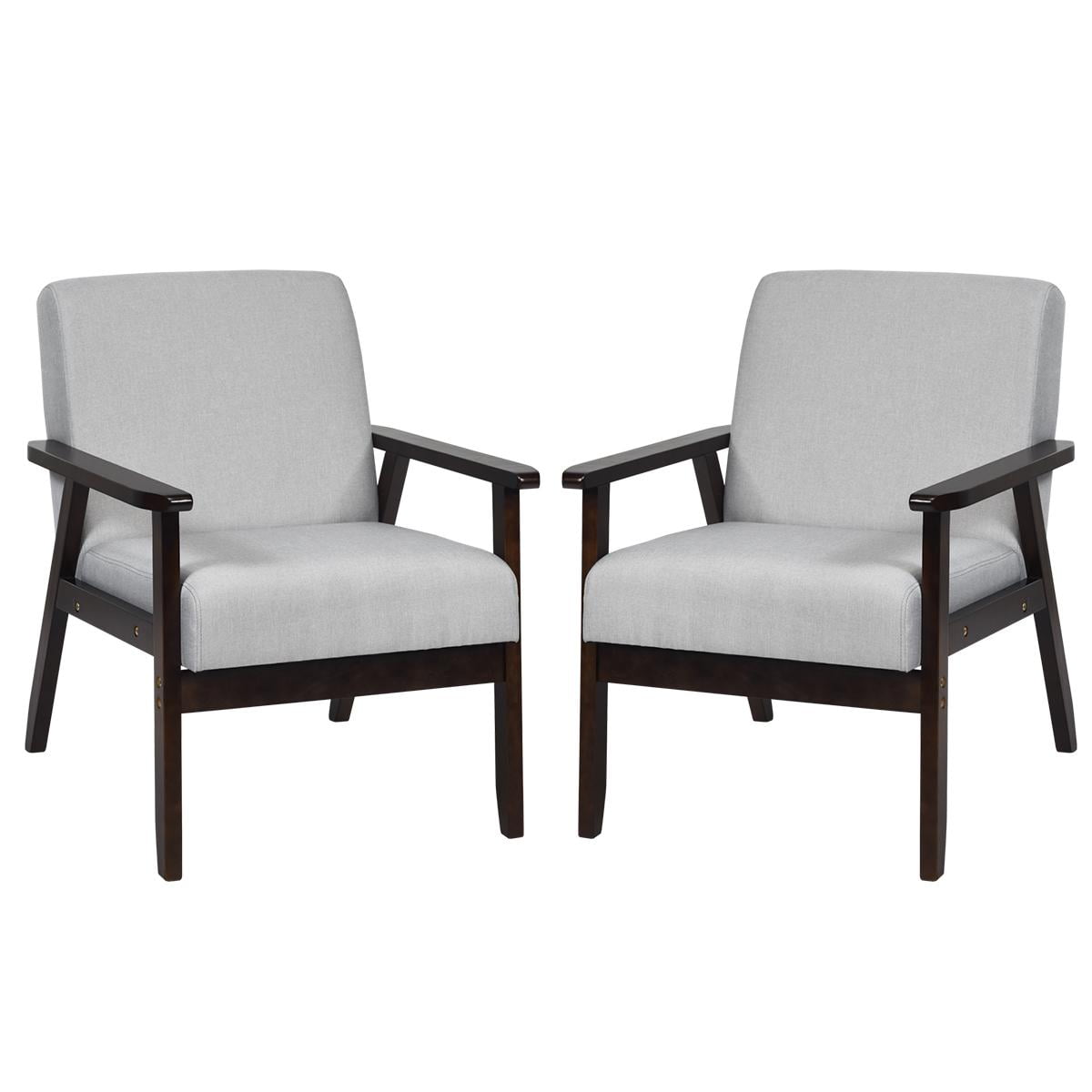 Giantex Set of 2 Accent Chair, MidCentury Modern Arm Chair for Living