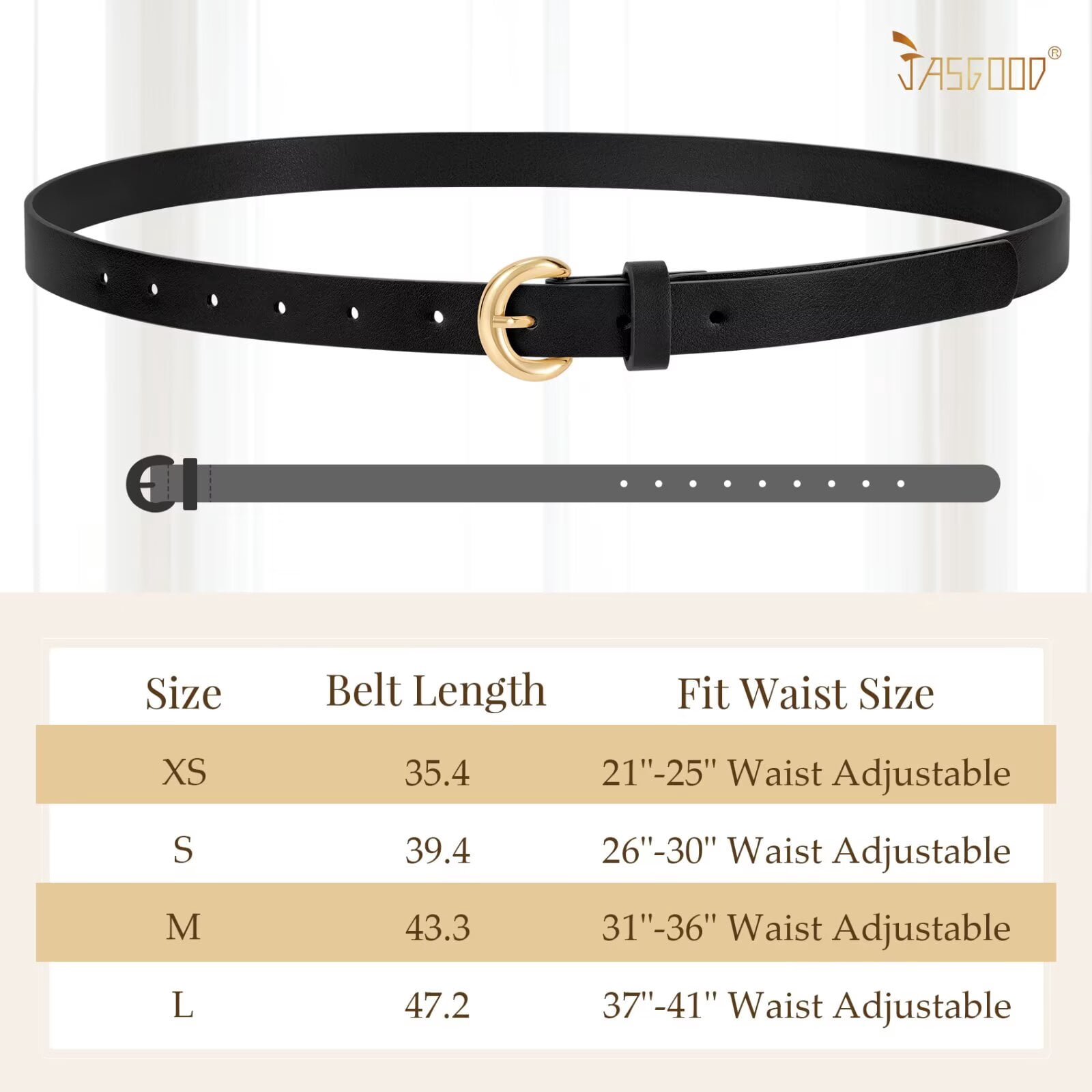 3659 3 Pack Skinny Leather Belts For Women Trendy Ladies Jeans JASGOOD 3 Pack Women main image 3
