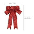 thumbnail image 3 of AUDeals 23cm Christmas Bow, Outdoor Christmas Decorations, Large Velvet Tree Topper Bow with Gold Glitter Trim for Wreath, Front Door, Home Decor, 3 of 8