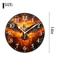 thumbnail image 2 of 14 Inch Wall Clock Battery Operated Silent Clock Decorative for Office, Kitchen, Outdoor, Living Room，Fire Flame Eagle on Black Adorable, 2 of 4