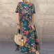 thumbnail image 2 of Moda Mujer Verano Casual Cuello Redondo Estampado Froral Manga Corta Vestido Suelto Fridja  bnh346, 2 of 8