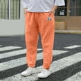 thumbnail image 2 of Zanarzt Kids Pants Boys Summer Toddler Boy Girl Casual Soft Trousers Baby Summer Fall Comfy Cotton Pants Back to School Clothes Orange,6-7 Years, 2 of 5