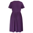 thumbnail image 5 of Hanna Nikole Women Plus Size Casual Short Sleeve Dresses Empire Waist Dress Elastic Crew Neck A-Line Dress with Pockets, 5 of 7